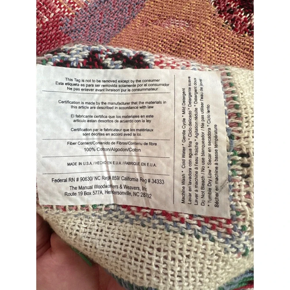 Manual Woodworkers Weavers Christmas Teddy Bear Tapestry Throw Blanket 72x46 USA